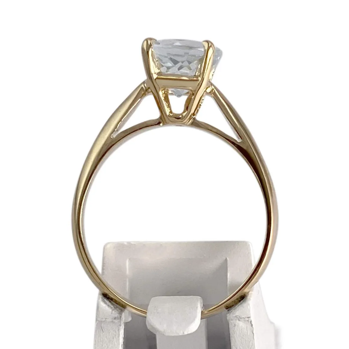 Bague d'occasion or 750 jaune aigue marine