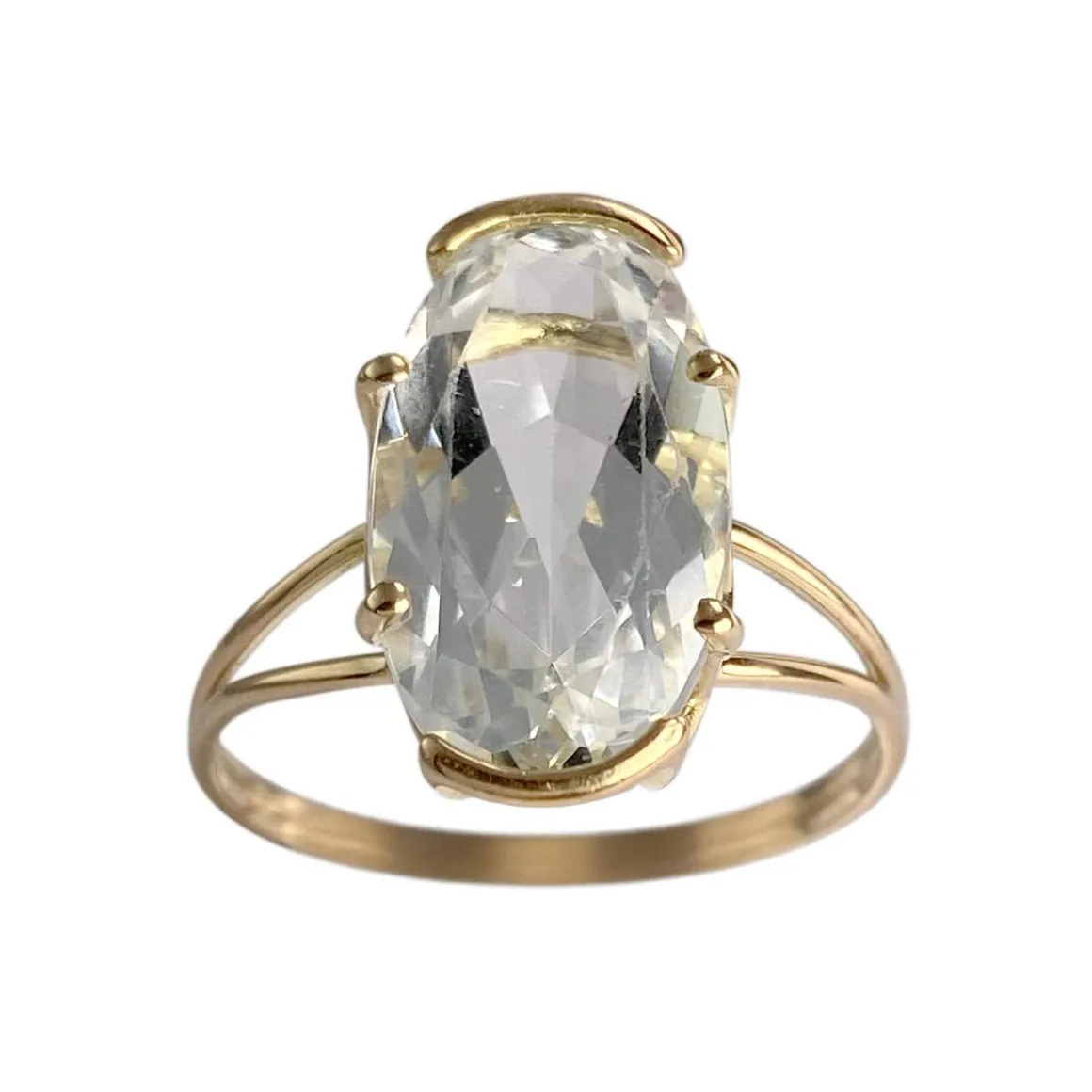 Bague d'occasion or 750 jaune aigue marine