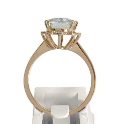 Bague d'occasion or 750 jaune aigue marine