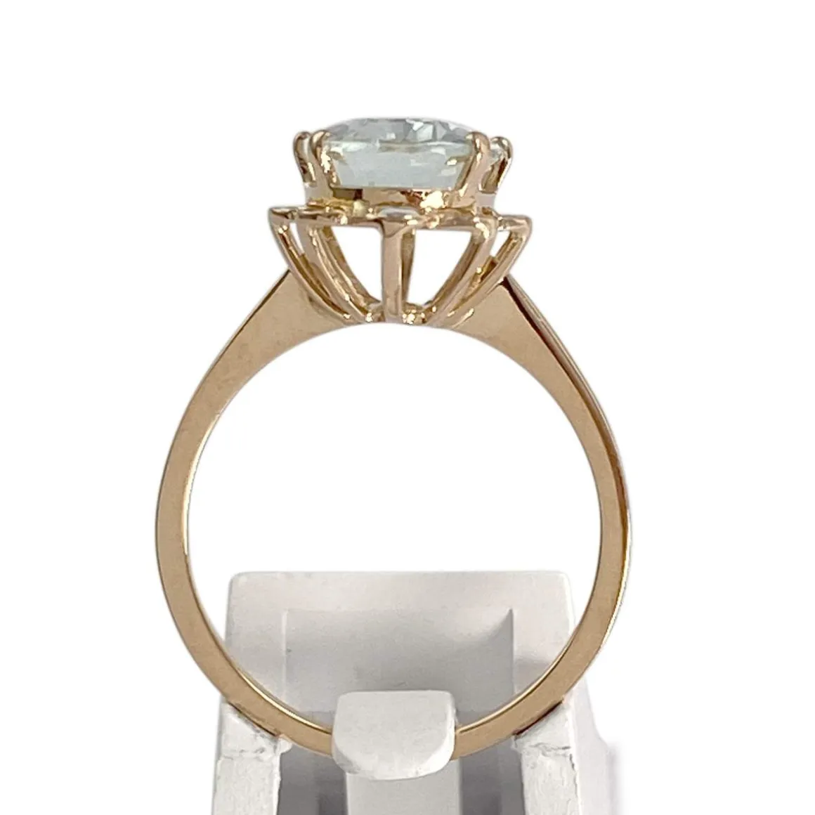 Bague d'occasion or 750 jaune aigue marine