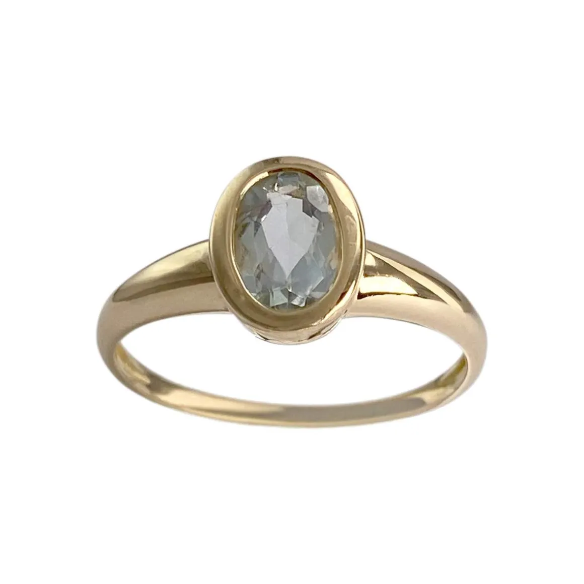 Bague d'occasion or 750 jaune aigue marine