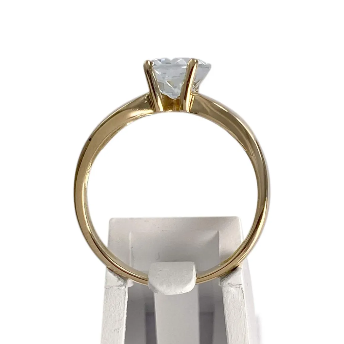 Bague d'occasion or 750 jaune aigue marine