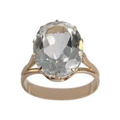 Bague d'occasion or 750 jaune aigue marine