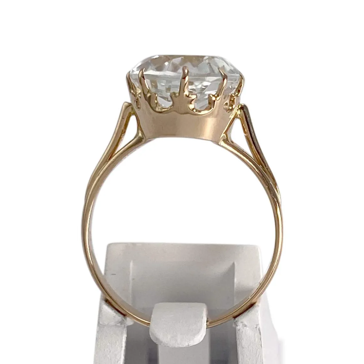 Bague d'occasion or 750 jaune aigue marine