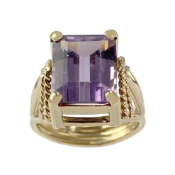 Bague d'occasion or 750 jaune amethyste