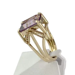 Bague d'occasion or 750 jaune amethyste