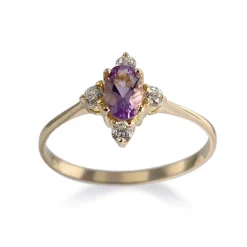 Bague d'occasion or 585 jaune amethyste zirconias