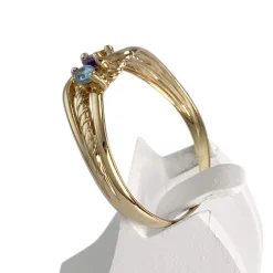 Bague d'occasion or 750 jaune amethyste citrine topaze traitée swiss blue