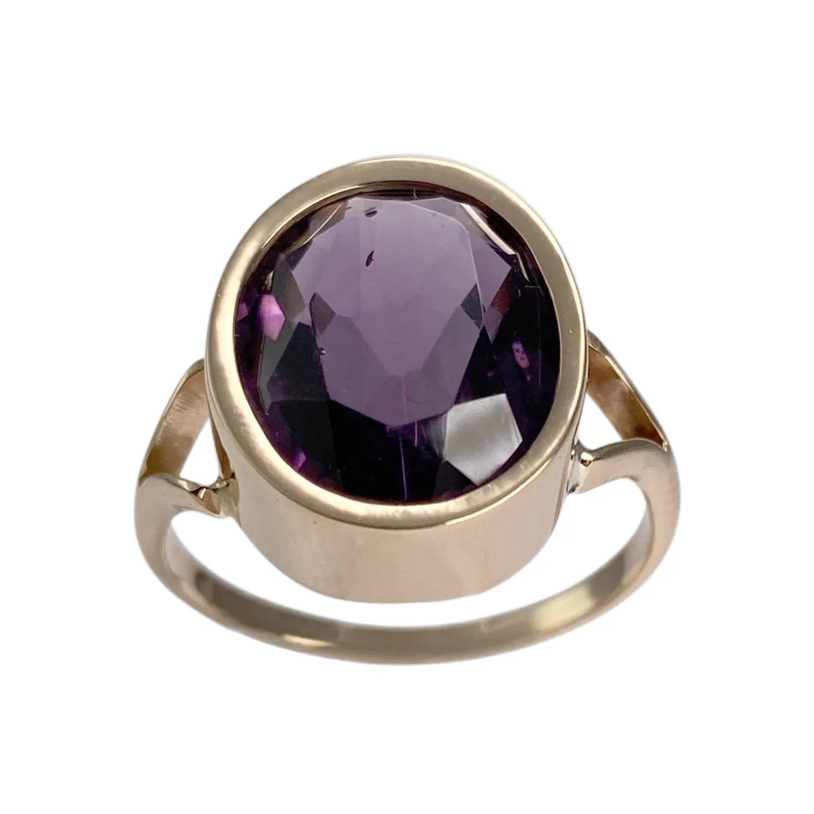 Bague d'occasion or 750 jaune améthyste