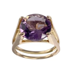 Bague d'occasion or 750 jaune améthyste