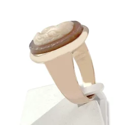 Bague d'occasion or 750 jaune camée sardonyx