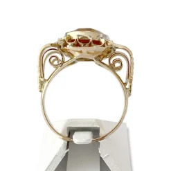 Bague d'occasion or 750 jaune corindon synthétique jaune