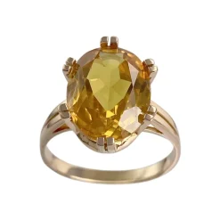 Bague d'occasion or 750 jaune corindon synthétique
