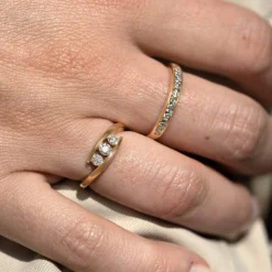 Bague d'occasion or 750 jaune diamants