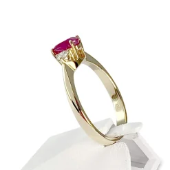 Bague d'occasion or 750 jaune diamants rubis