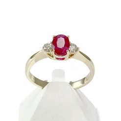 Bague d'occasion or 750 jaune diamants rubis