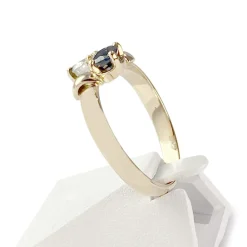 Bague d'occasion or 750 jaune diamant saphir