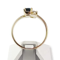 Bague d'occasion or 750 jaune diamant saphir