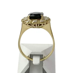 Bague d'occasion or 750 jaune diamants saphir