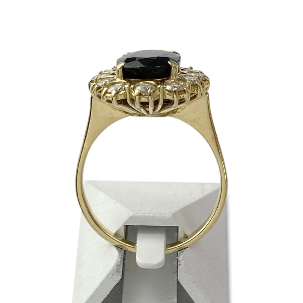 Bague d'occasion or 750 jaune diamants saphir