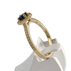 Bague d'occasion or 750 jaune diamants saphir