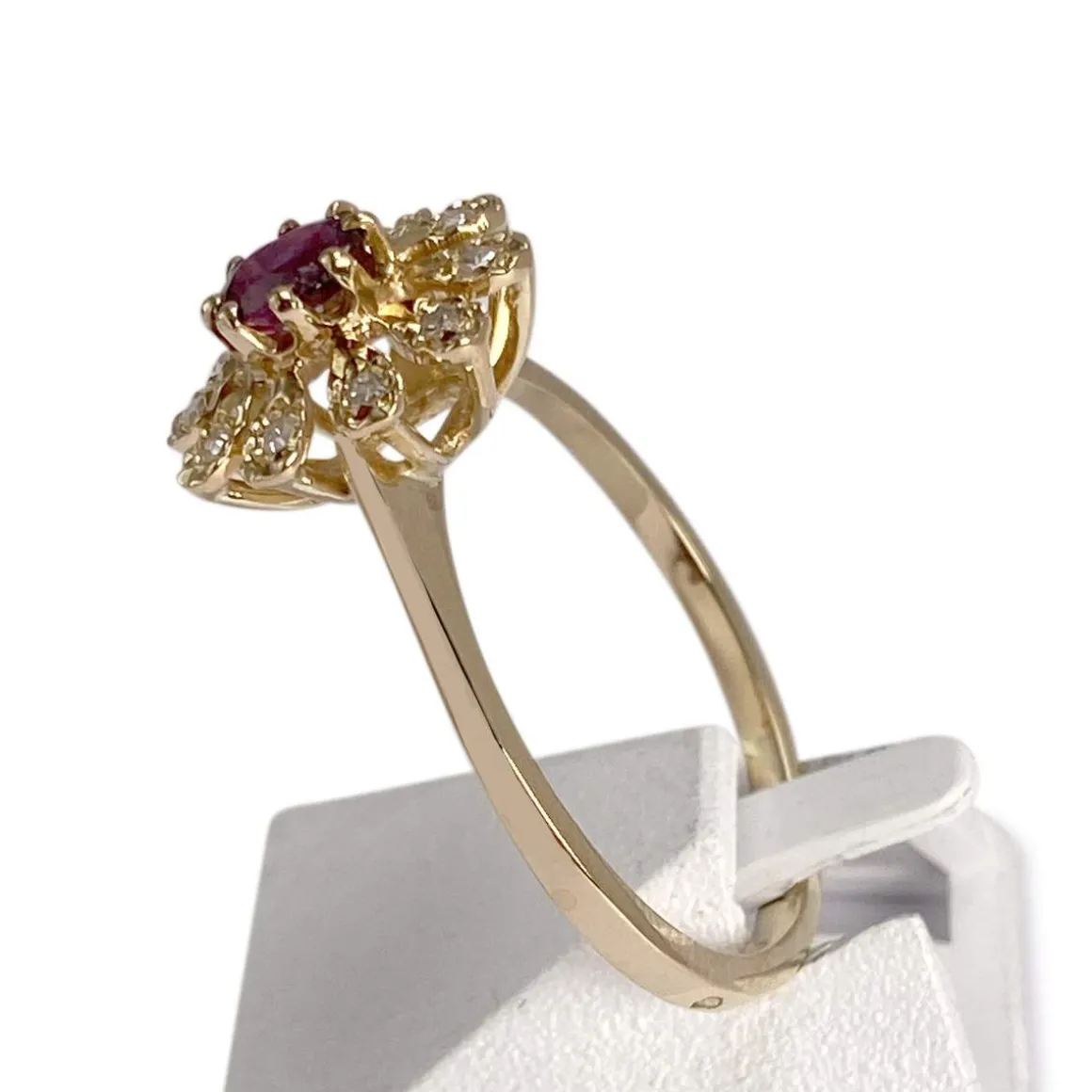 Bague d'occasion or 750 jaune diamant rubis