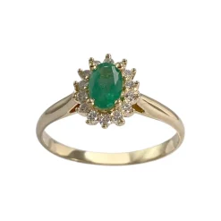Bague d'occasion or 750 jaune diamant émeraude