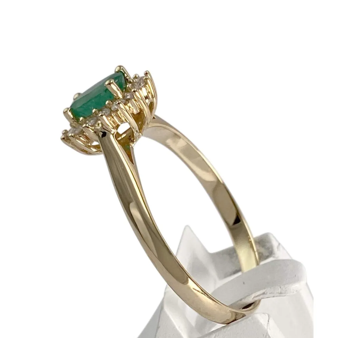 Bague d'occasion or 750 jaune diamant émeraude