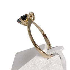 Bague d'occasion or 750 jaune diamant saphir