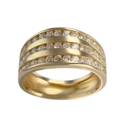 Bague d'occasion or 750 jaune diamants