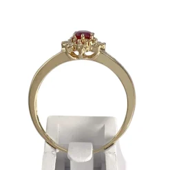Bague d'occasion or 750 jaune diamants, rubis