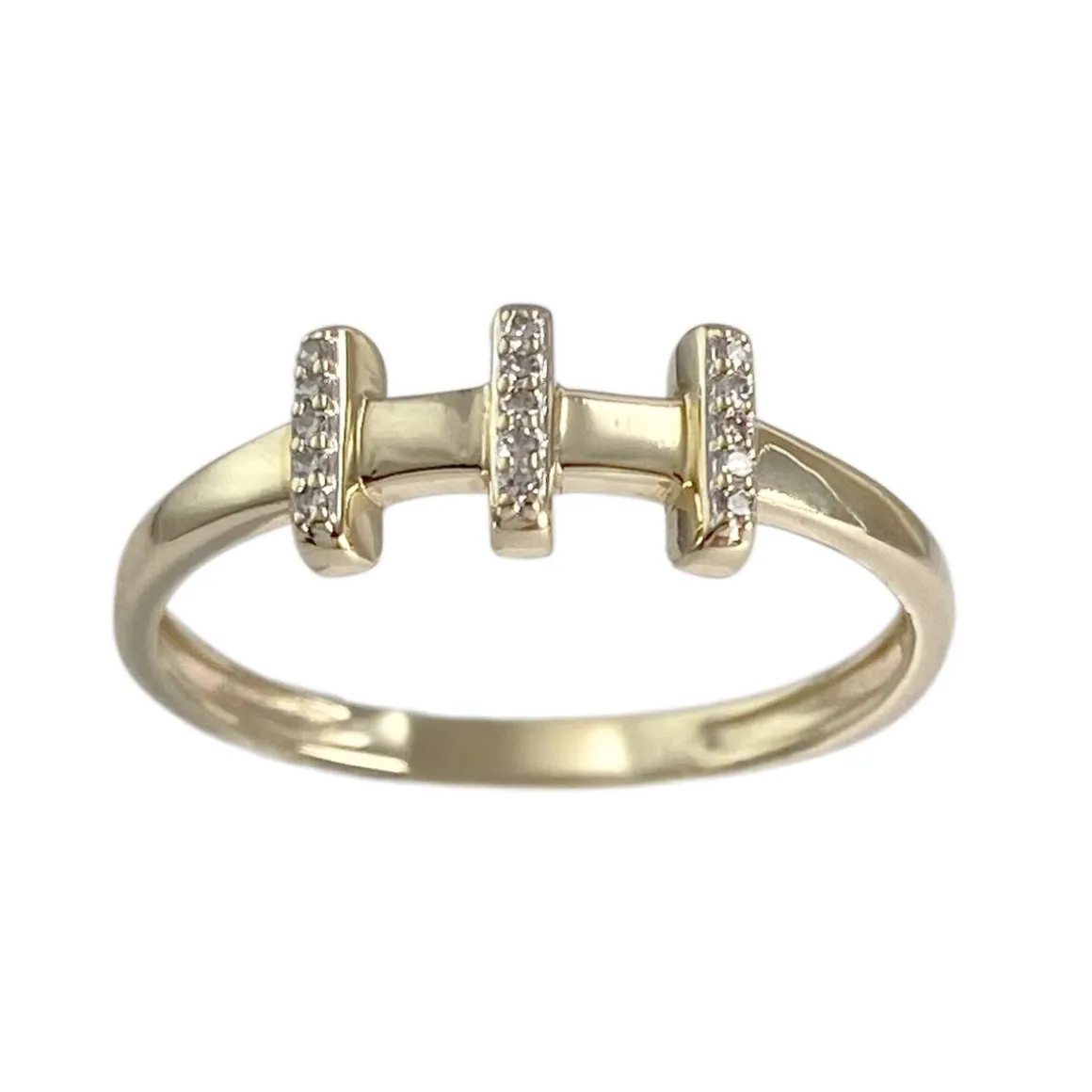 Bague d'occasion or 375 jaune diamants