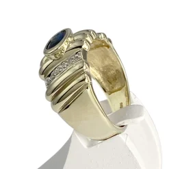 Bague d'occasion or 585 jaune diamants saphir