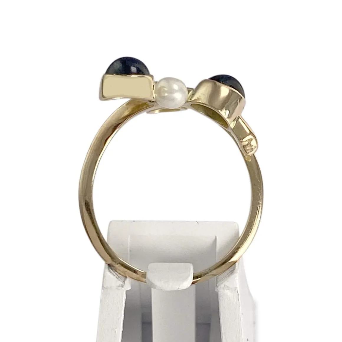 Bague d'occasion or 750 jaune diamant saphir perle de culture
