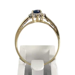Bague d'occasion or 750 jaune diamants saphirs