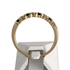 Bague d'occasion or 750 jaune diamants saphirs