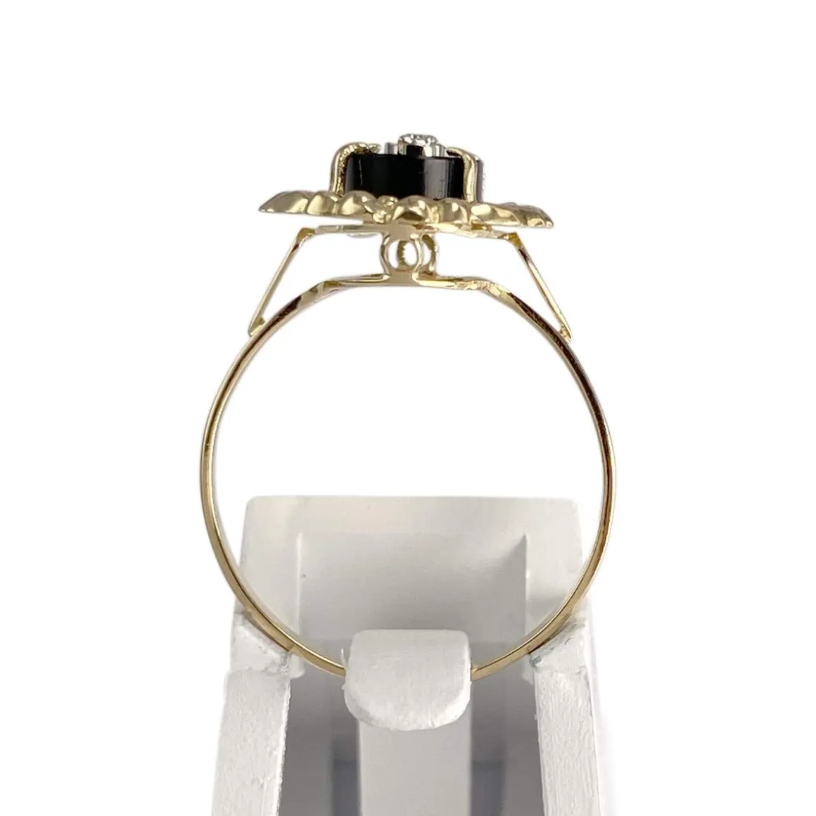 Bague d'occasion or 750 jaune diamant onyx