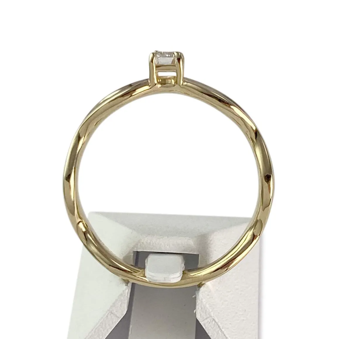 Bague d'occasion or 750 jaune diamant synthetique