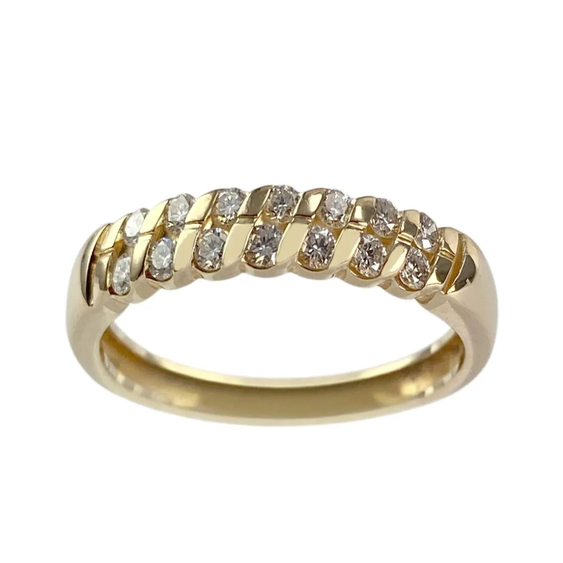 Bague d'occasion or 750 jaune diamants