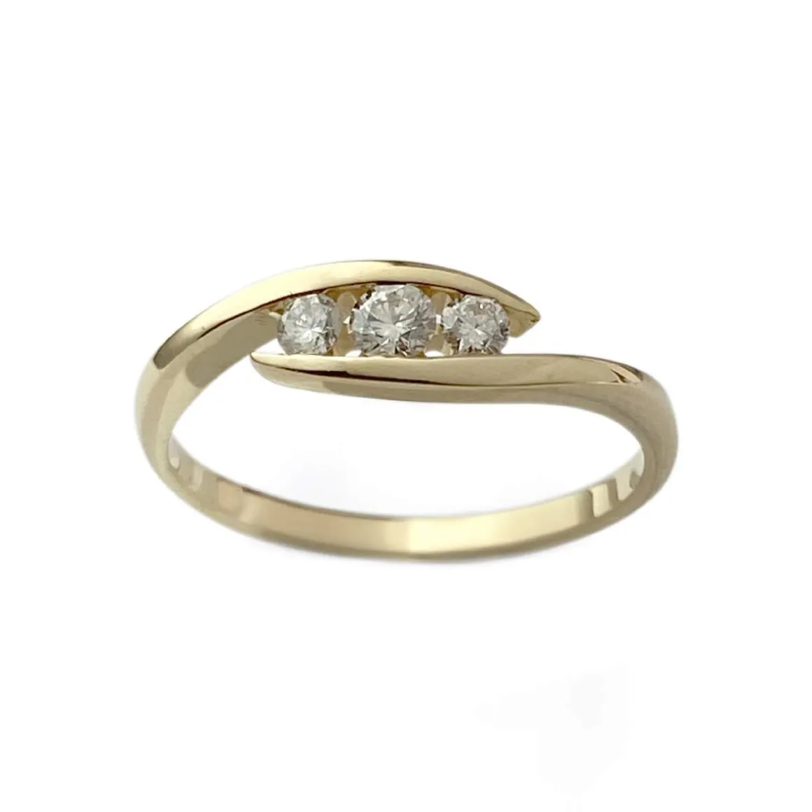 Bague d'occasion or 750 jaune diamants