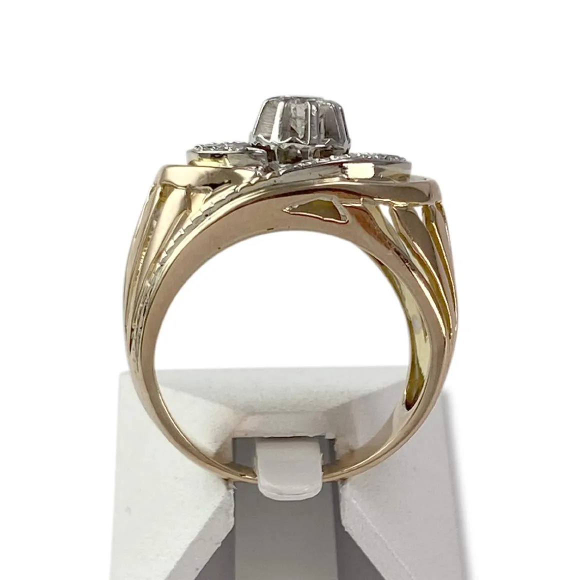 Bague d'occasion or 750 jaune et platine diamant