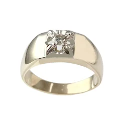Bague d'occasion or 375 jaune et rhodié diamant