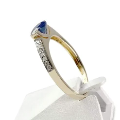 Bague d'occasion or 750 jaune et rhodié saphir diamants