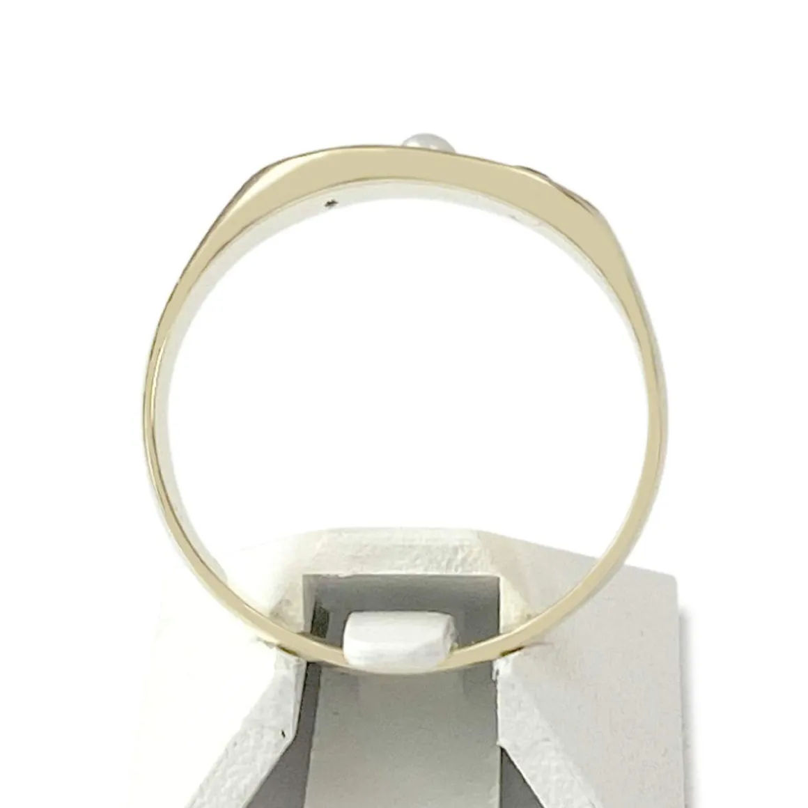 Bague d'occasion or 750 jaune grenat 1/2 perle de culture