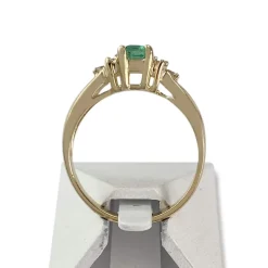 Bague d'occasion or 585 jaune émeraude diamants