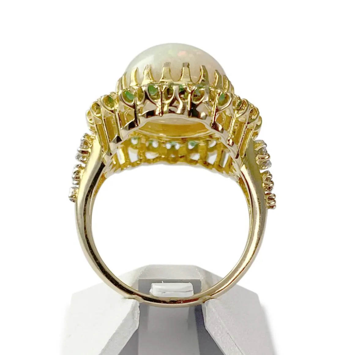 Bague d'occasion or 750 jaune opale tsavorite diamants