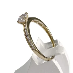 Bague d'occasion or 375 jaune oxydes de zirconiums synthétiques