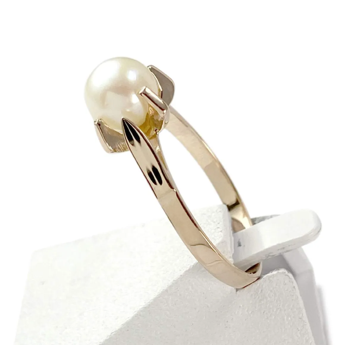 Bague d'occasion or 750 jaune perle de culture