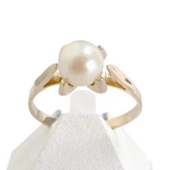 Bague d'occasion or 750 jaune perle de culture