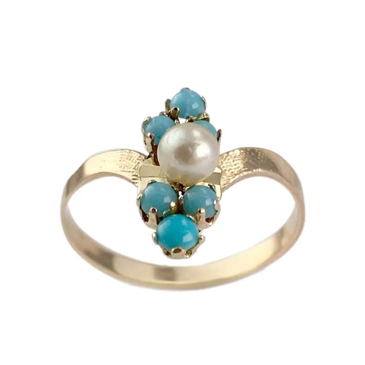 Bague d'occasion or 750 jaune perle de culture résines synthétiques